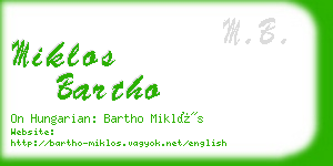 miklos bartho business card